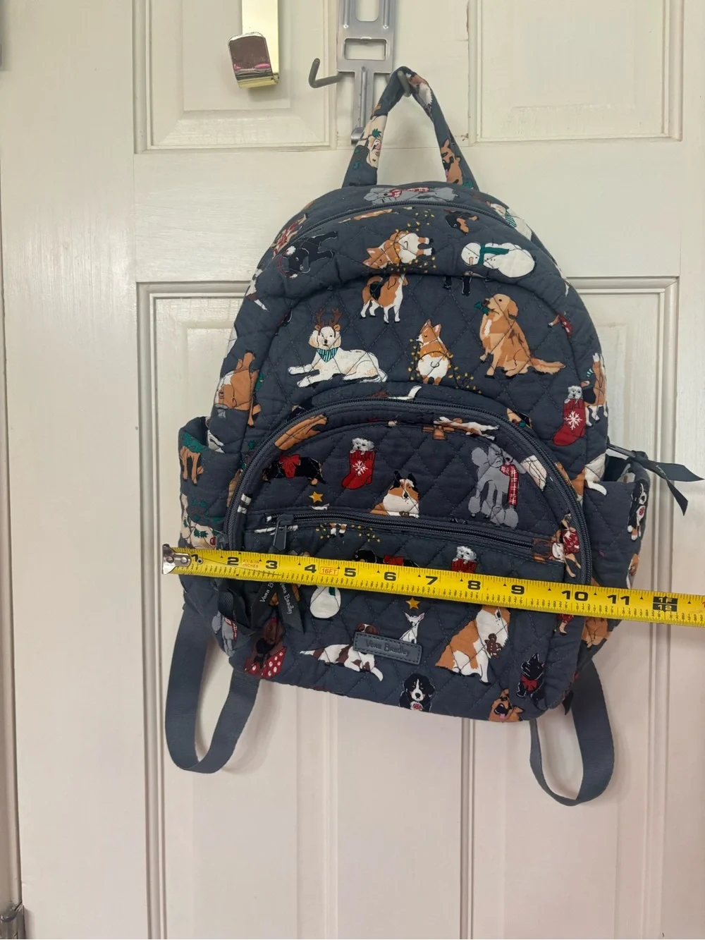Vera Bradley Gray Quilted Dog Print Backpack